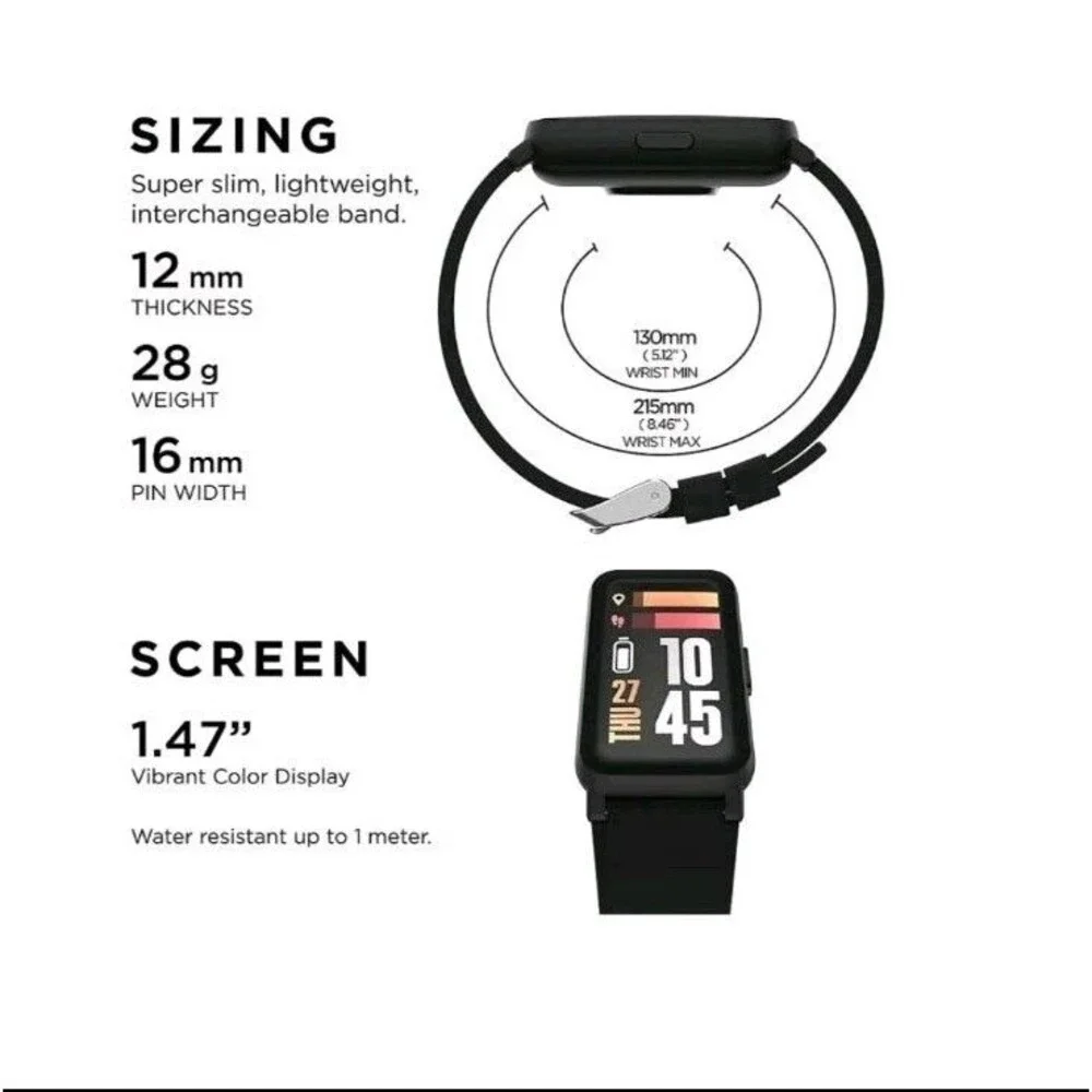 NEW iTouch Wearables Active 4 Unisex Black Watch/Fitness Tracker TC4S01-G02
